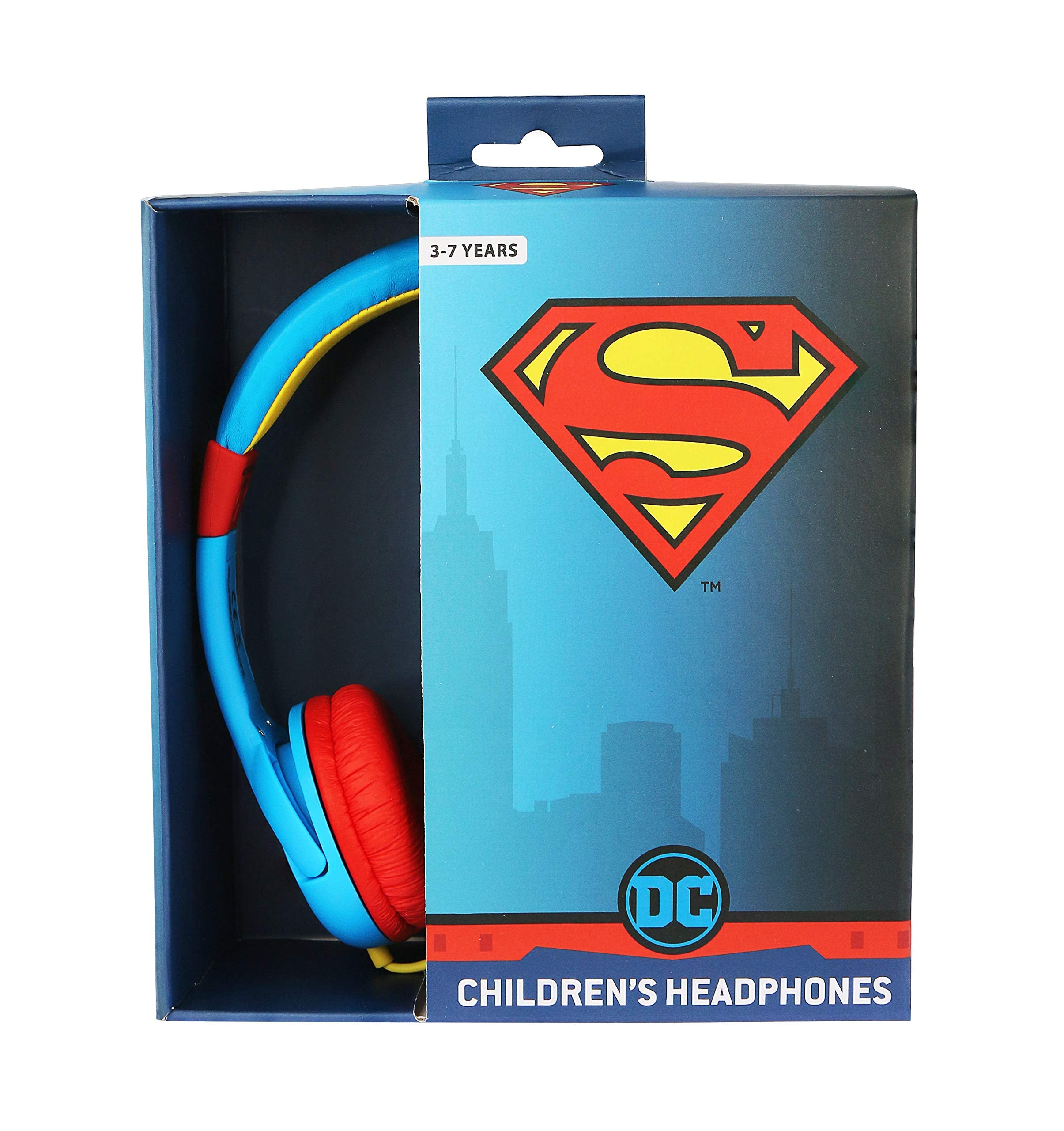 OTL Technologies Superman Man of Steel DC0262 - Casque fermé junior avec fonction de sécurité Limite de volume à 85 dB pour enfants de 3 à 7 ans, bleu et rouge OTL Technologies Superman Man of Steel DC0262 - Casque fermé junior avec fonction de sécurité Limite de volume à 85 dB pour enfants de 3 à 7 ans, bleu et rouge